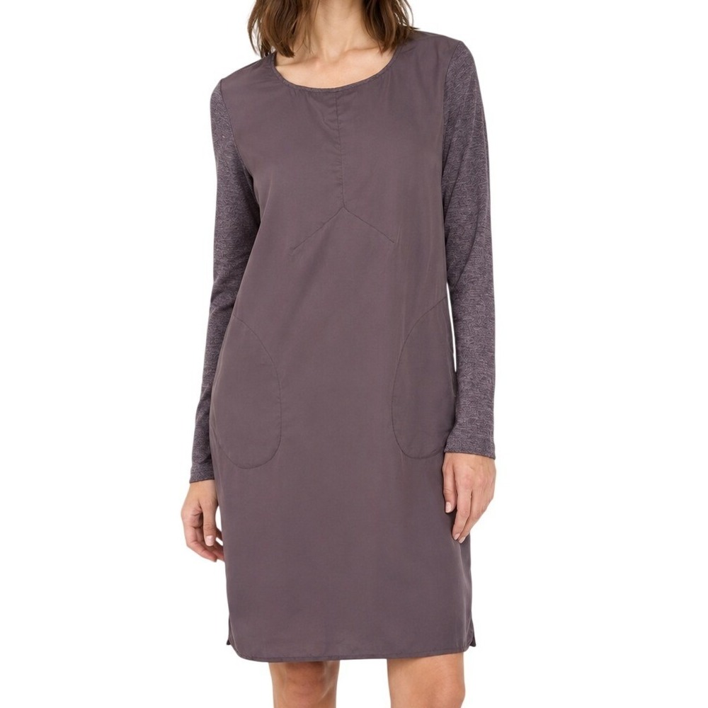 KristenseN Du Nord Tunic Dress Women's 6 Plum Silk Cashmere Pocket Lagenlook Lux